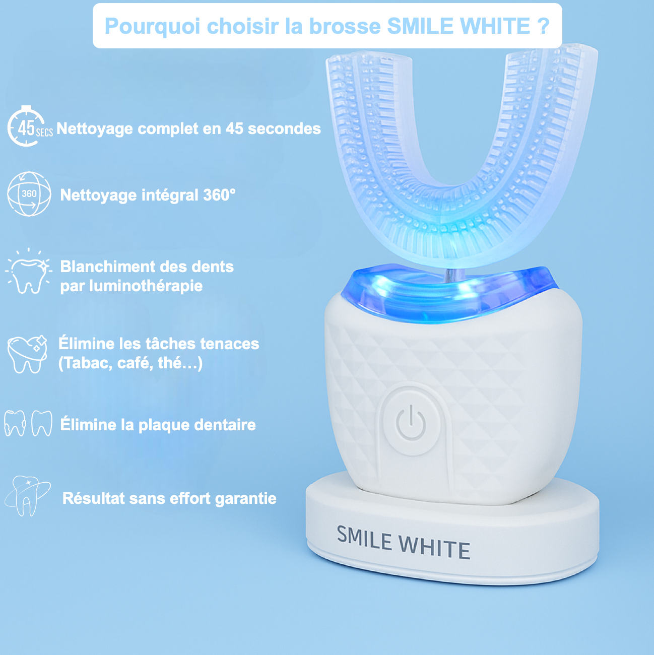 Brosse à Dents Automatique 360° Ultrasonique